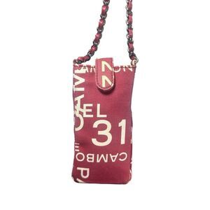 CHANEL Red White Canvas 31 Rue Cambon By The Sea Crossbody Phone